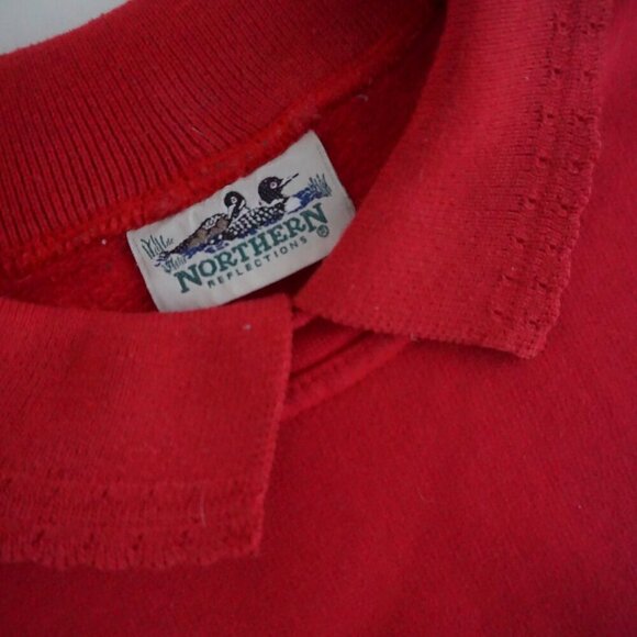 Vintage Northern Reflection Red Embroidered Christmas Collared Sweater M - Picture 11 of 11